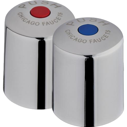 Chicago Faucets 765-PRJKCP 2" MVP Metering Push Handle (Pair)