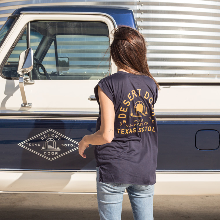 Women's Tank: navy and gold design