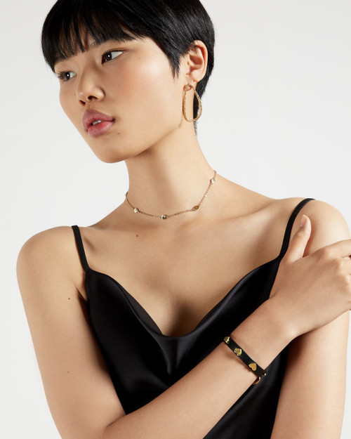 Heart Detail Leather Bracelet