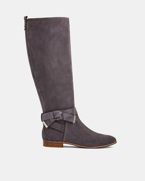 Suede Bow Detail Knee High Boot