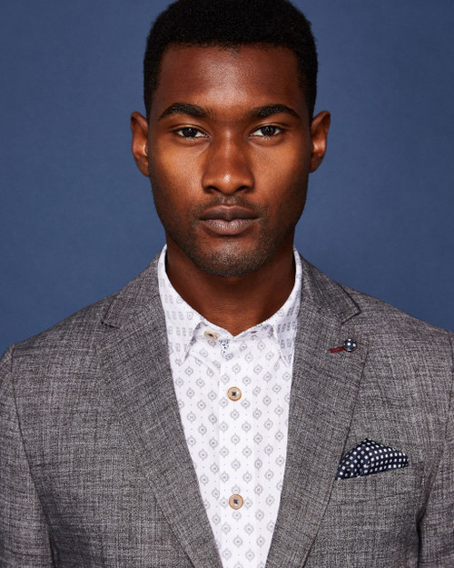 Cross Hatch Linen Blazer