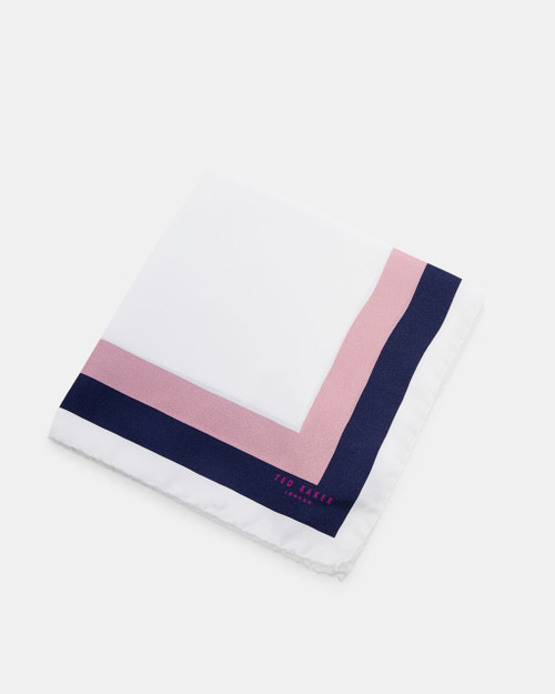 Contrast Border Silk Pocket Square
