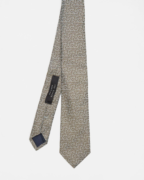Geometric Print Silk Tie