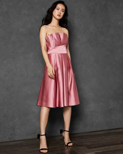 Pleated Bodice Full Skirt Dress