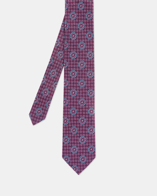 Tile Print Silk Tie