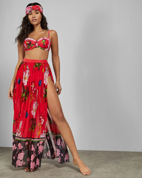 Berry Sundae Pleated Cover Up