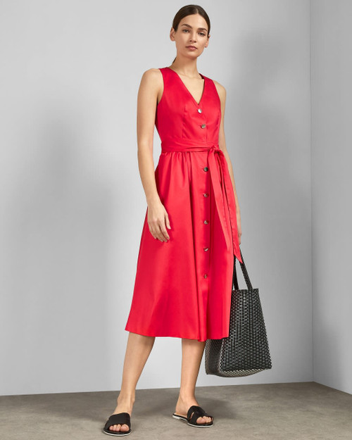 Button Down Cotton Midi Dress