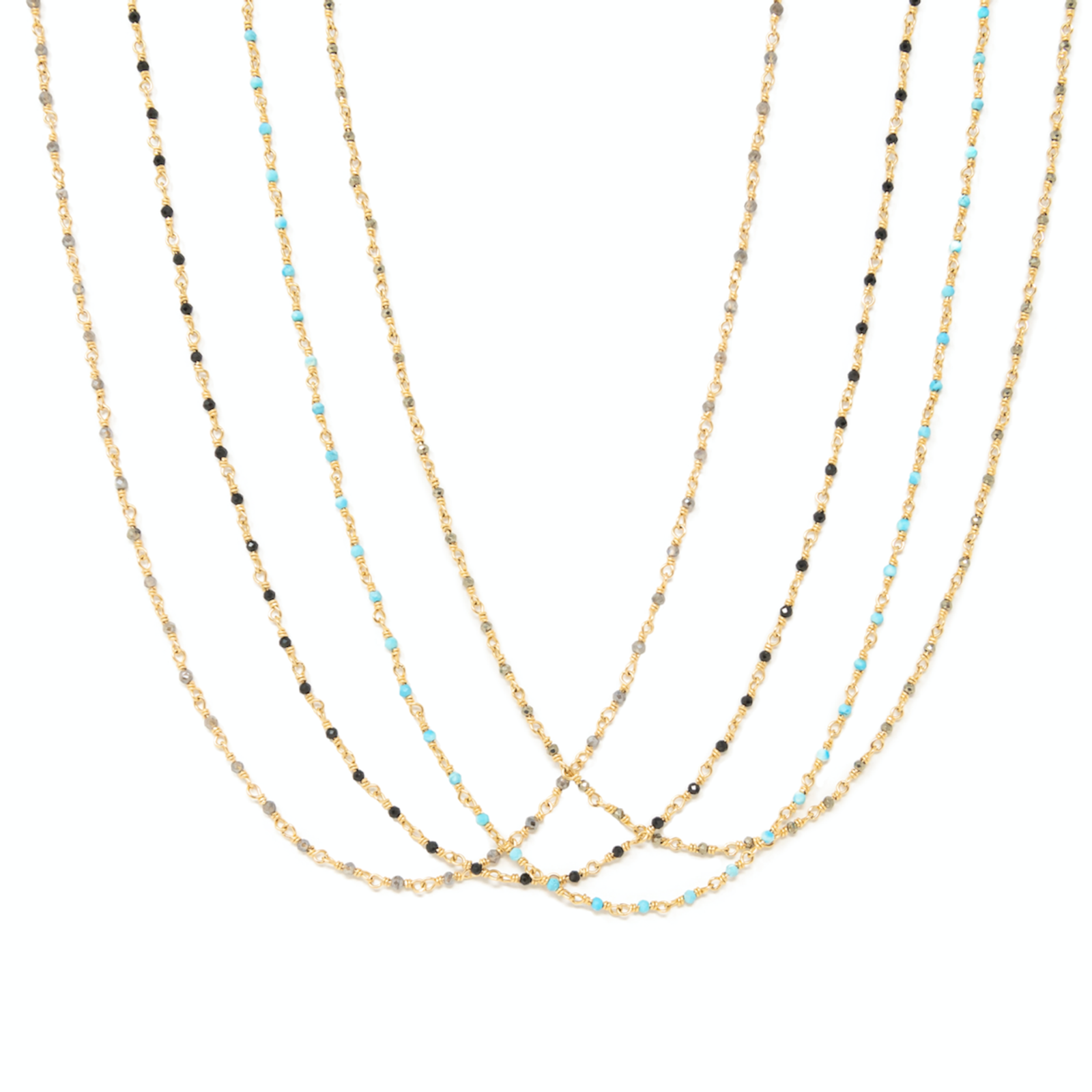 Amali Rainbow Gem Woven Textile Necklace