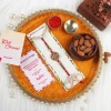 Ganesh Rakhi with Puja Thali & Almond  - For USA