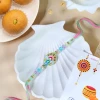 Crystal Beads Rakhi with Besan Ladoo Sweet - For UK