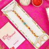 Elegant Rakhi with Puja Thali - For UK