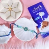 Floral Rakhi Soan Papdi Lindt Hamper - For UK