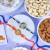 Ganesha & Floral Rakhi Set with Dry Fruits - For UK