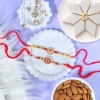 Sacred Religious Rakhi Set with Kaju Katli & Almond - For UK