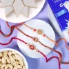 Kundan Rakhi Set with Kaju Katli & Cashews - For UK