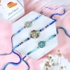 Exceptional Floral Set of 3 Rakhi for Brother - For UK