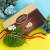 Traditional Rudraksha Rakhi Set with Chocolate Hamper - For UK