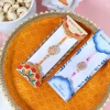 Fancy Floral Rakhis with Puja Thali - For UK