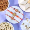 Set of 3 Ganesha Rakhi with Kaju Katli Hamper - For UK