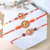 Set of 3 Ganesha Rakhi with Kaju Katli Hamper - For UK