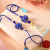 Blue Designer Bhaiya Bhabhi Rakhi Pair - For Australia