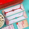 Crystal Set of 2 Rakhi with Soan Papdi n Cashew - For USA
