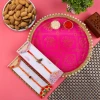 Traditional Rakhis with Puja Thali & ALmond - For USA