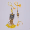 Yellow Designer Bhaiya Bhabhi Rakhi Set- For INDIA