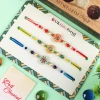 Amazing Colourful Three Rakhi Set with Lindt Truffle - For USA