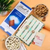 Designer Florence 3 Rakhi Set with Lindt & Dry Fruits - For Australia