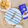 Appealing Blue Rakhis with Sweet & Lindt - For UK