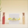 Yellow Floral Designer Rakhi - For INDIA