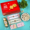 Floral Vibrant Set of 2 Rakhi Sweet Ferrero & Cashew - For UK