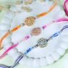 Fancy Floral Set of 3 Rakhi Gift Combo - For UK
