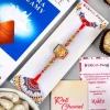 Designer Ganesha Rakhi Dty-fruit Chocolate Hamper  - For USA