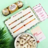 Traditional Rakhis with Cashew & 3 Pcs Ferrero Rocher- For USA