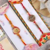 Ganesha Set of 2 Rakhi with Kaju Katli - For USA