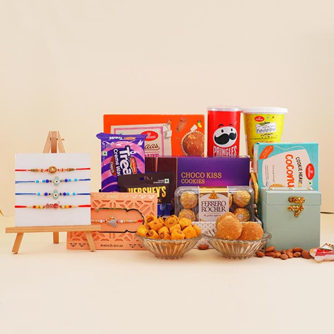 Rakhi Set with Ferrero Rocher & Cadbury Chocolate - For USA | UK Gifts  Portal