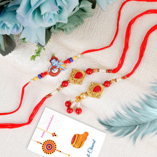 Bhai Bhabhi & Krishna Kids Rakhis - For UK