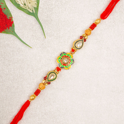 Designer Embellished Multicolour Rakhi - For Europe