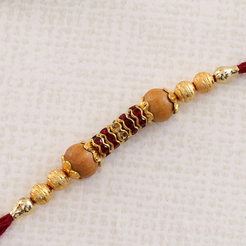 Maroon Beads Fancy Rakhi - For Europe