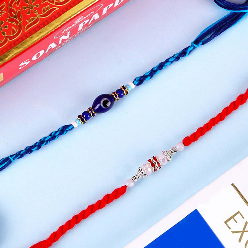 Exquisite Rakhis with Soan Papdi & Lindt Chocolate- For UK