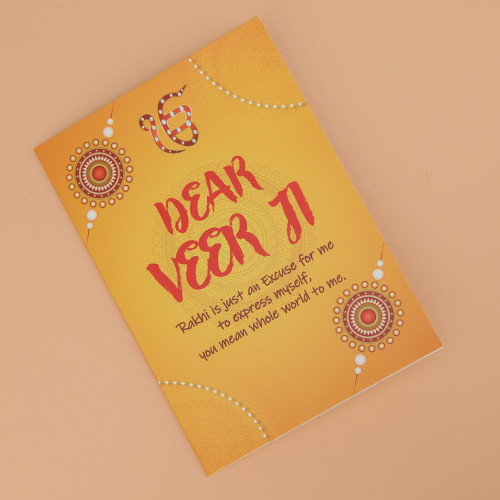 Veerji Punjabi Rakhi Card - For UK