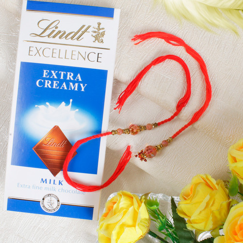 Splendid Bhaiya Bhabhi Rakhi with Lindt - For Canada