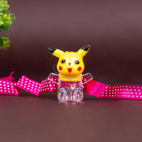 Pikachu Light Rakhi with Money Plant N Mug - For INDIA