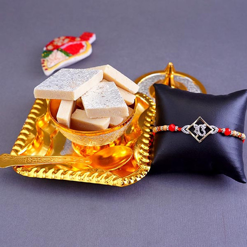 Ek Onkar Rakhi with Kaju Katli - For INDIA