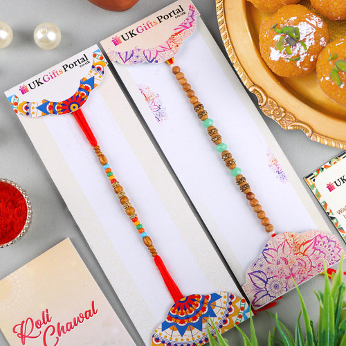 Traditional Rakhi Set with Motichoor Ladoo - For UK