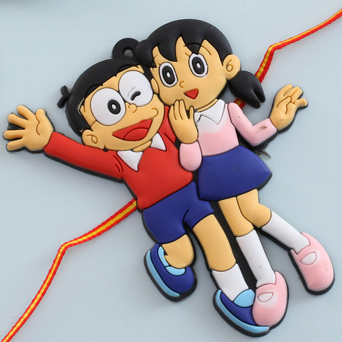 Nobita-Shizuka Kids Rakhi - For USA