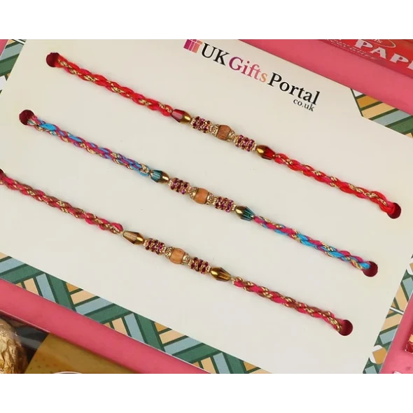 Pulchritude Set of 3 Rakhis - For USA