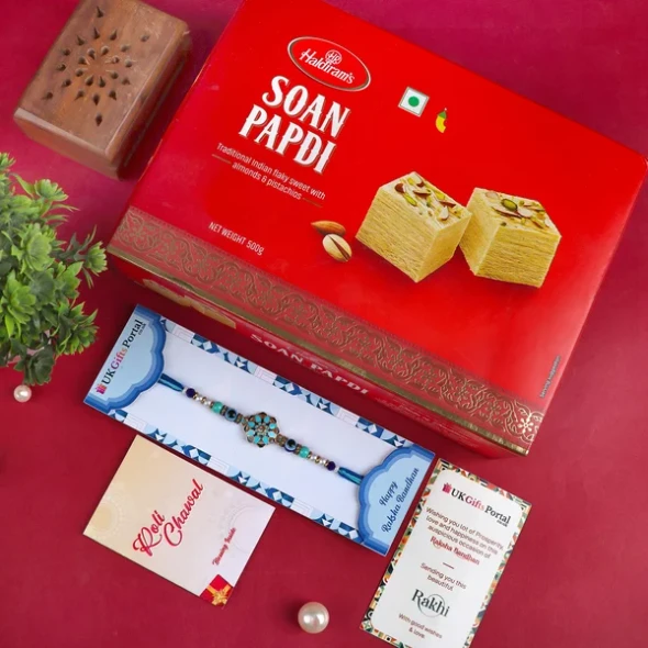 Designer Rakhi & Soan Papdi - For USA